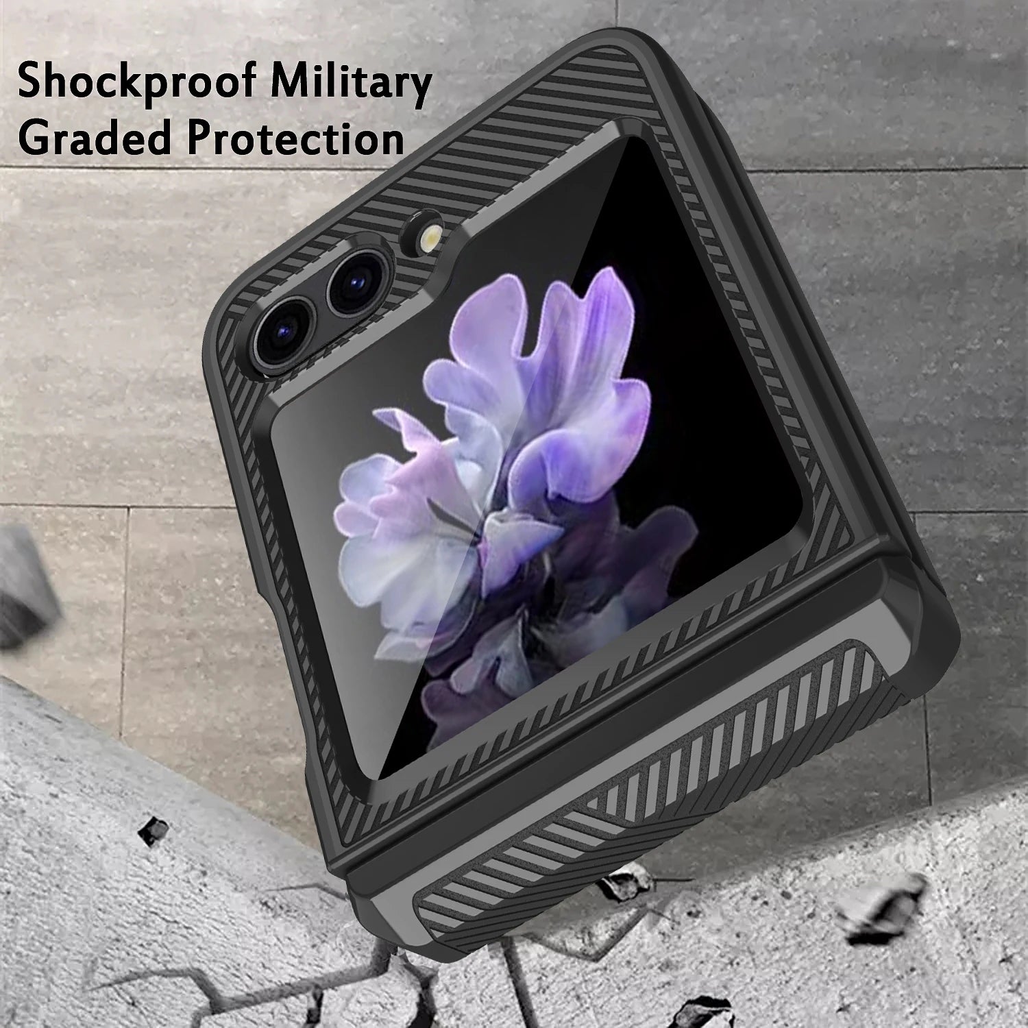 Shockproof Case with Screen Protection & Kickstand For Galaxy Z Flip 5