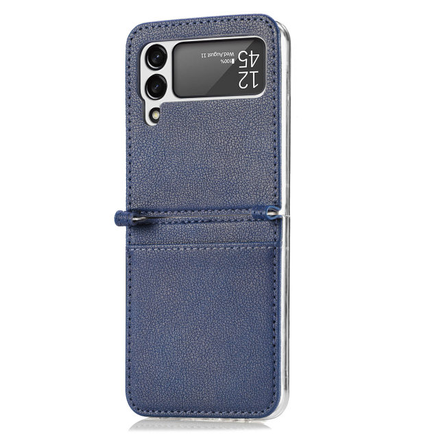 Leather Case With Card Holder For Z Flip 4 - Galaxy Z Flip 4 Case