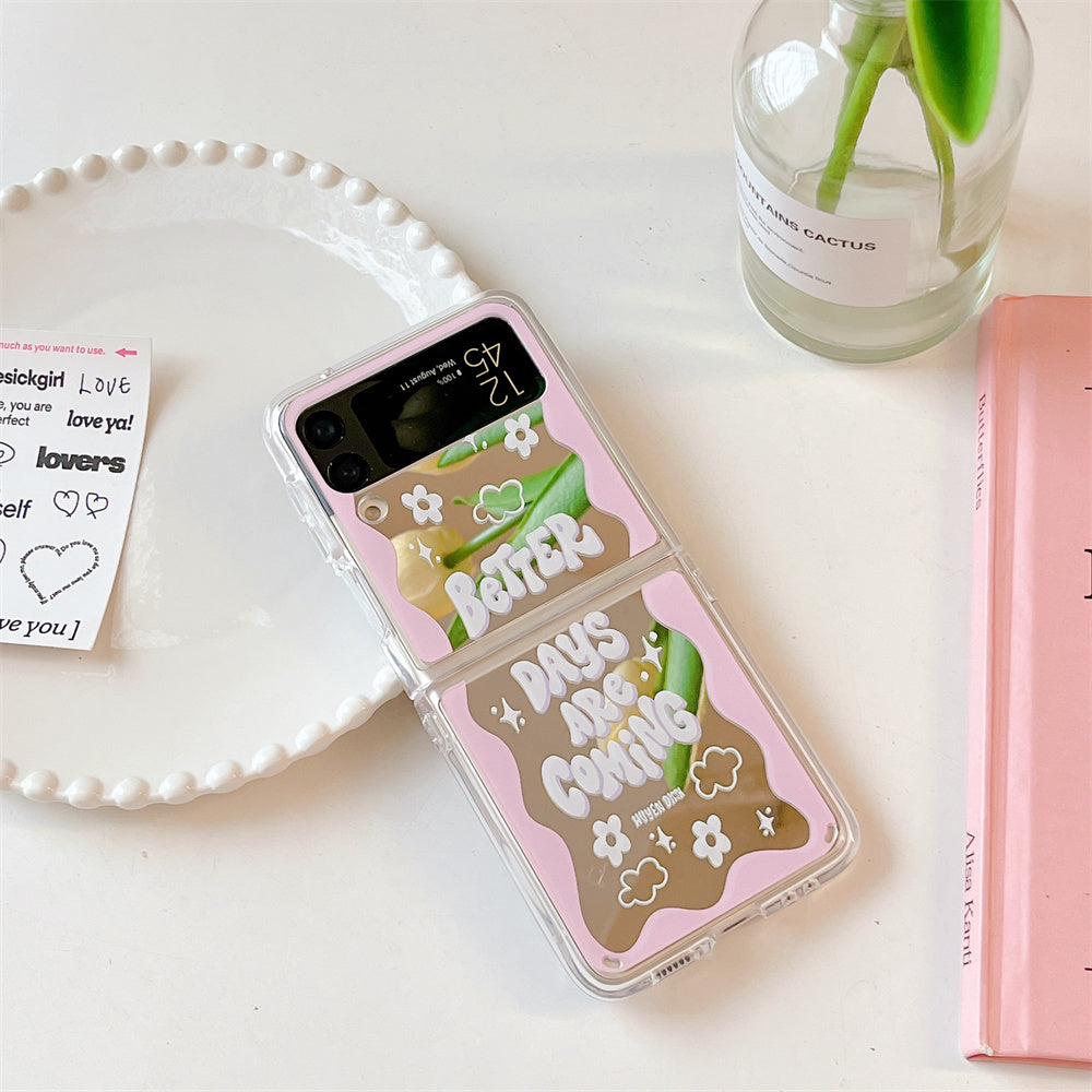 Gradient Butterfly Mirror Case For Galaxy Z Flip 3 & 4
