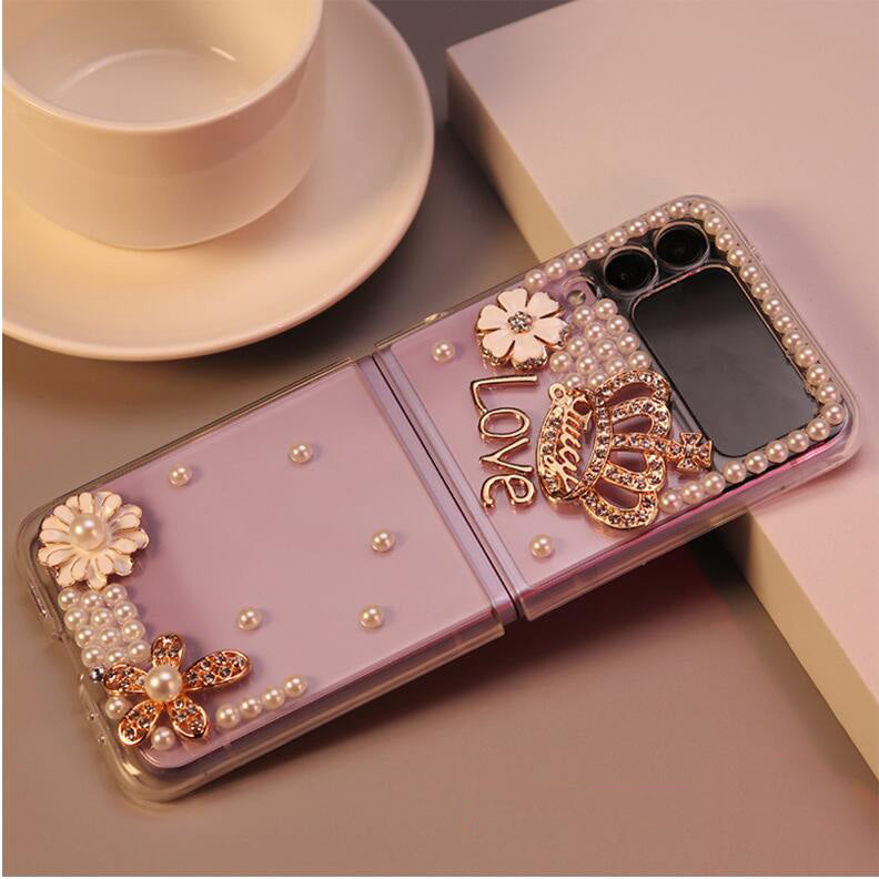 Fashion Crown Rhinestone Case For Samsung Galaxy Z Flip 4 - Galaxy Z Flip 4 Case