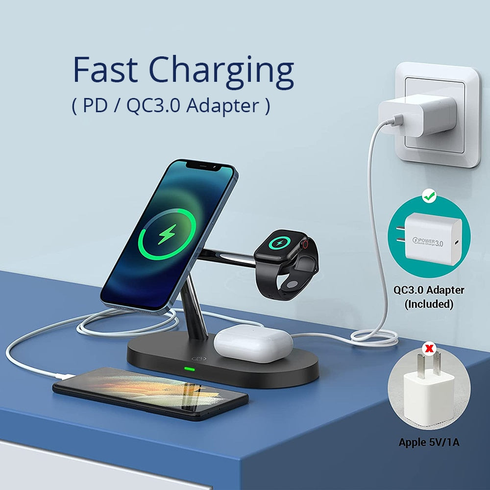 3 in 1 Magnetic Wireless Charging Station For iPhone,Apple Watch & AirPods - iHive