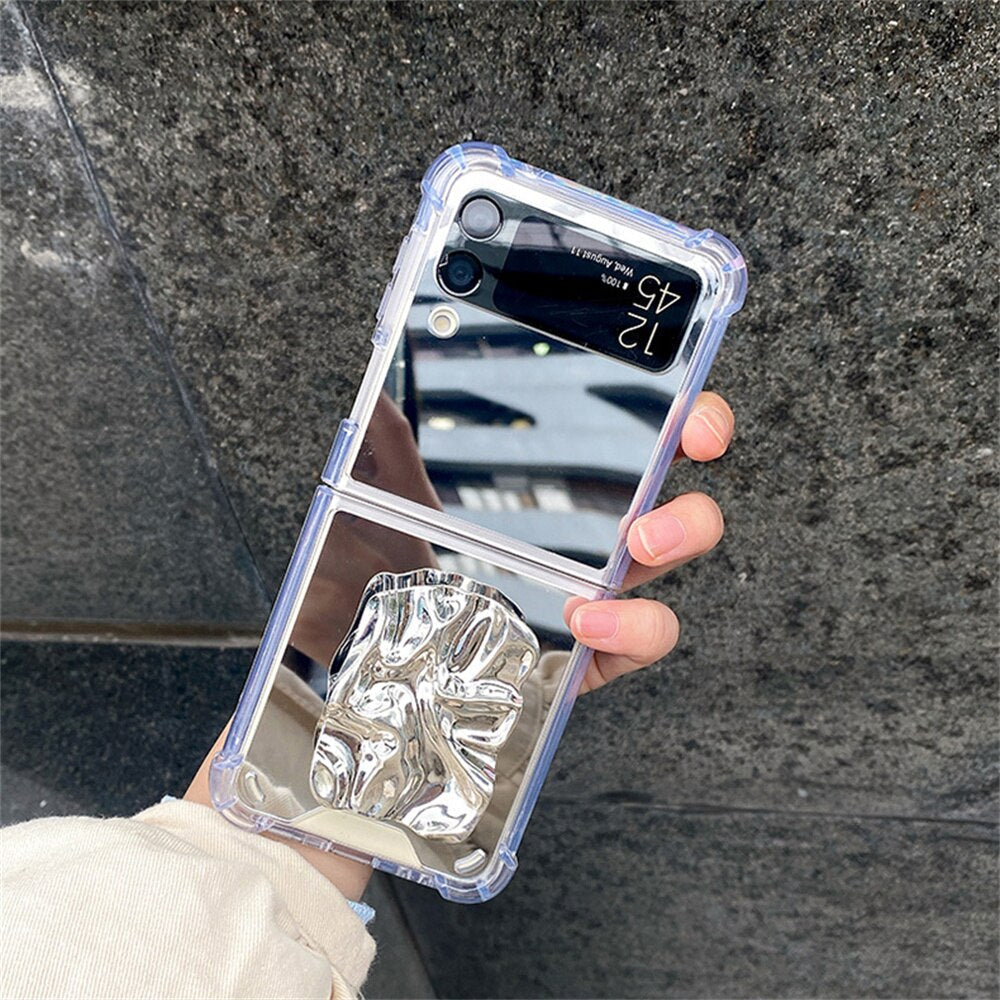 Bracket Makeup Mirror Case For Samsung Galaxy Z Flip 4 - Galaxy Z Flip 4 Case