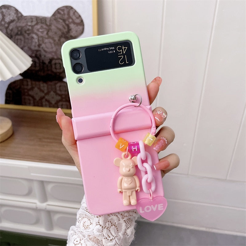 Cute Bear Pendant Case For Samsung Galaxy Z Flip 4