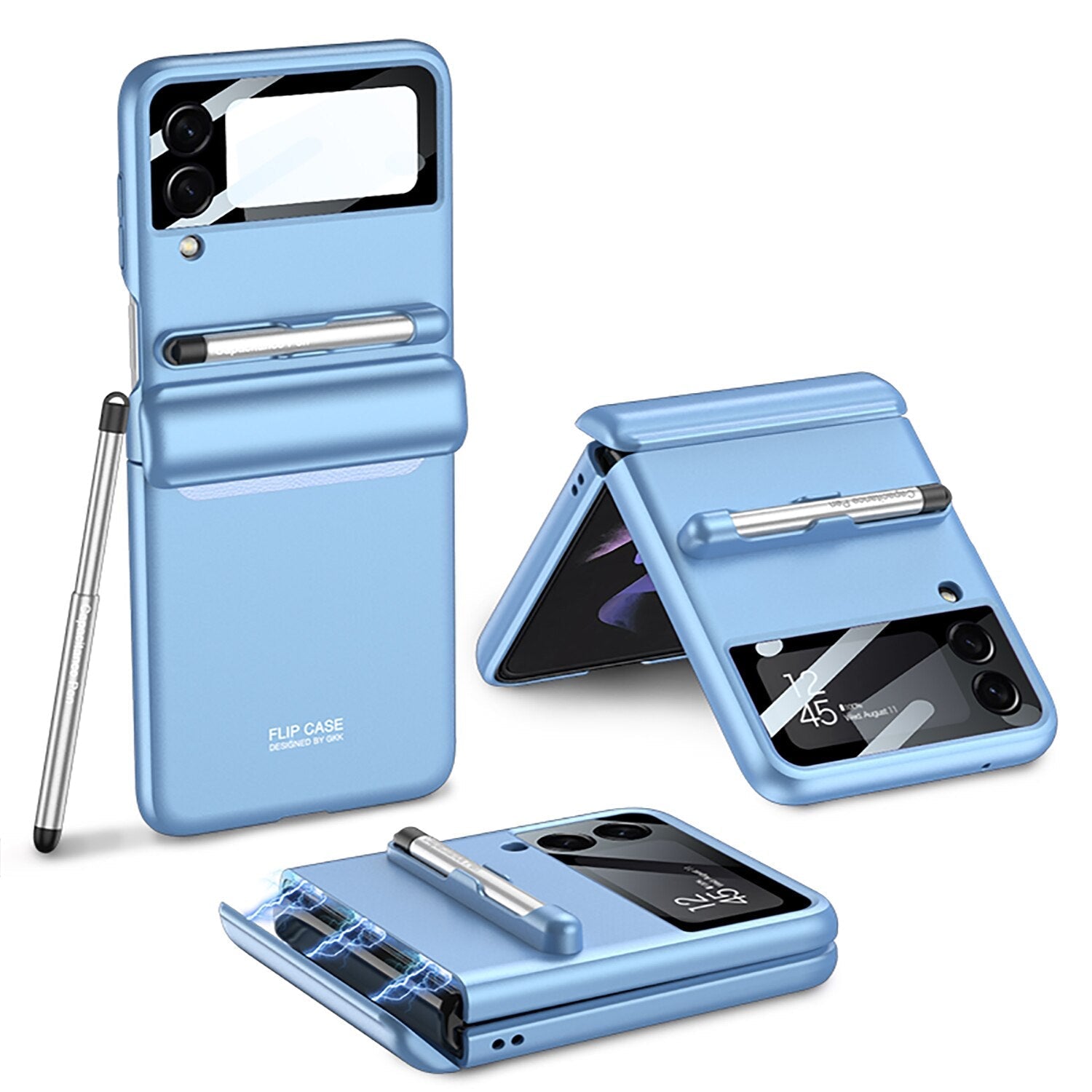 Magnetic Hinge Case with Pen For Samsung Galaxy Z Flip 4 - Galaxy Z Flip 4 Case