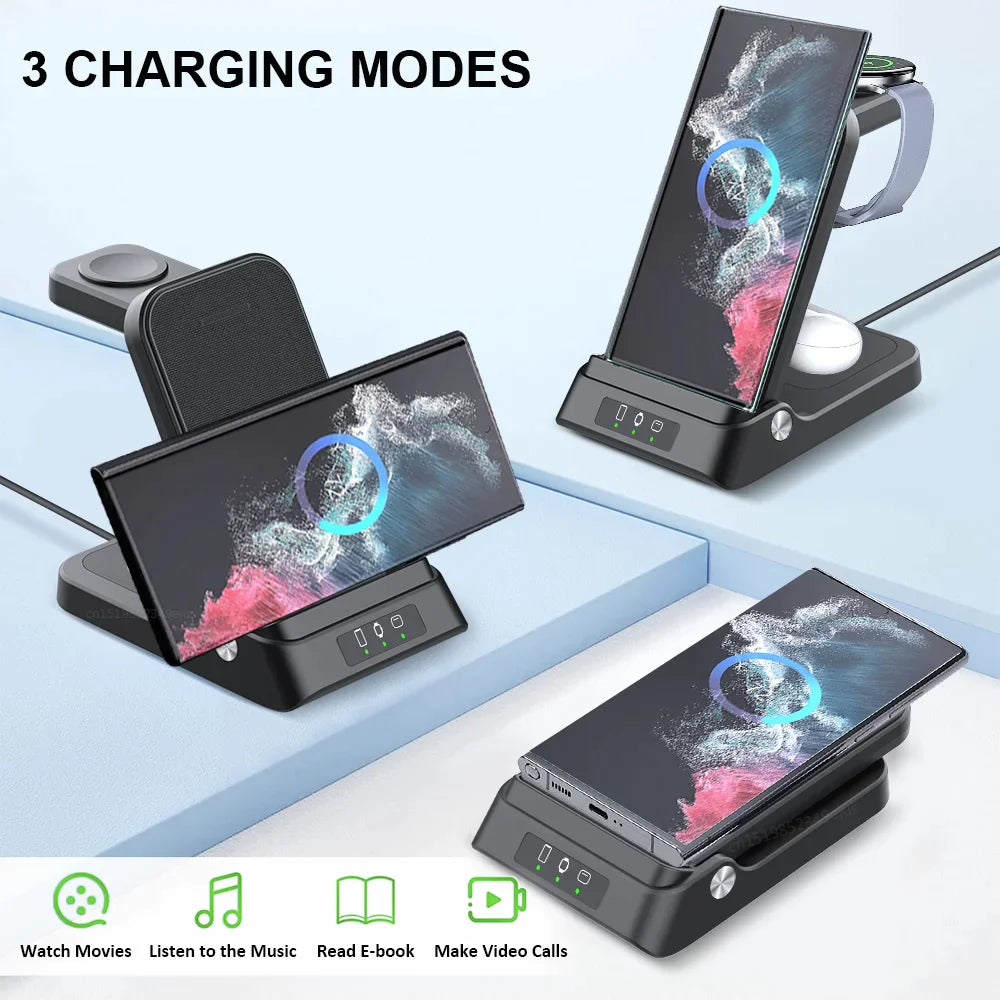 3 in 1 Foldable Wireless Charger for Samsung Galaxy S Series