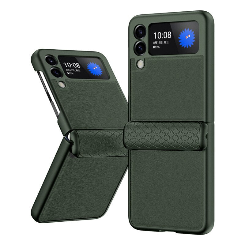 Luxury Leather Hinge Protective Case For Samsung Galaxy Z Flip 4 - Galaxy Z Flip 4 Case