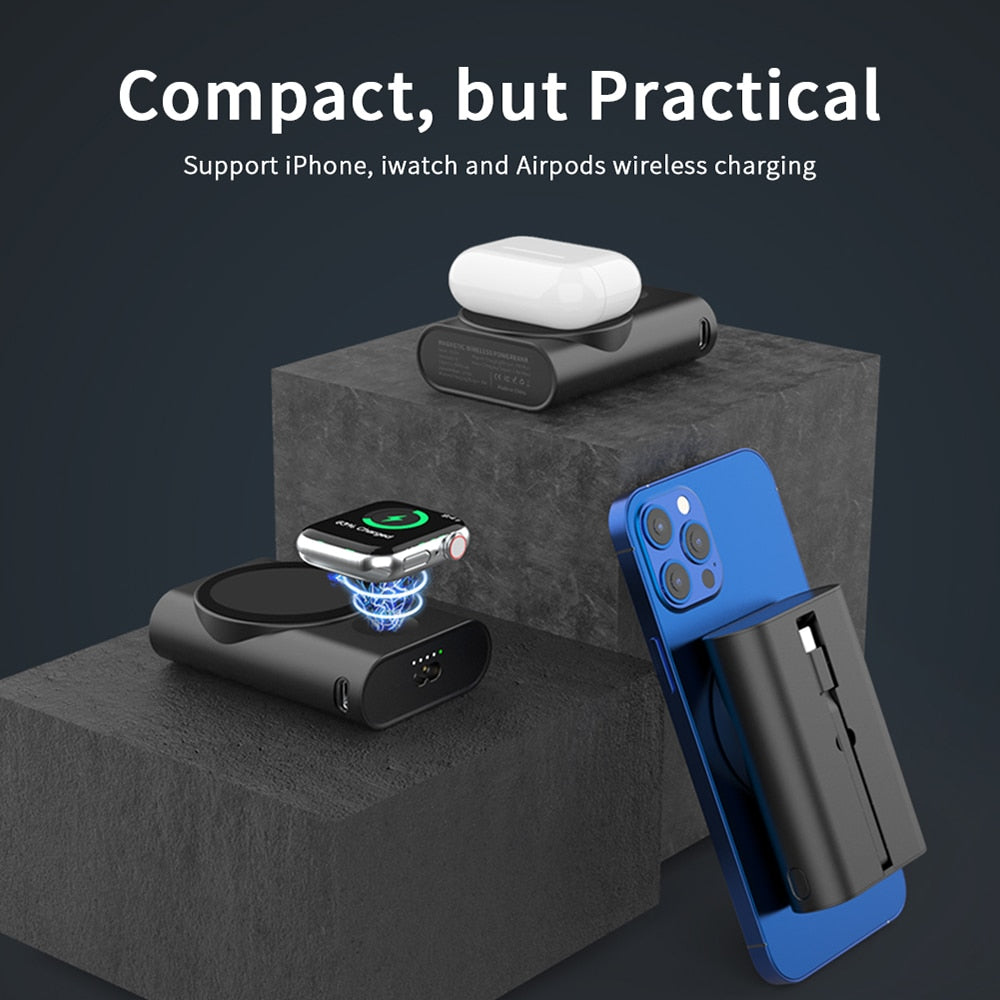 Wireless Magnetic Power Bank 2 in 1 for iPhone & Apple Watch - iHive