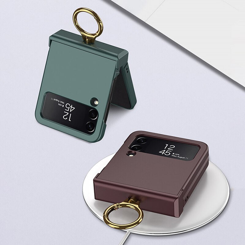 Ultra-Slim Full Protection Case with Ring Holder For Galaxy Z Flip 4 - Galaxy Z Flip 4 Case