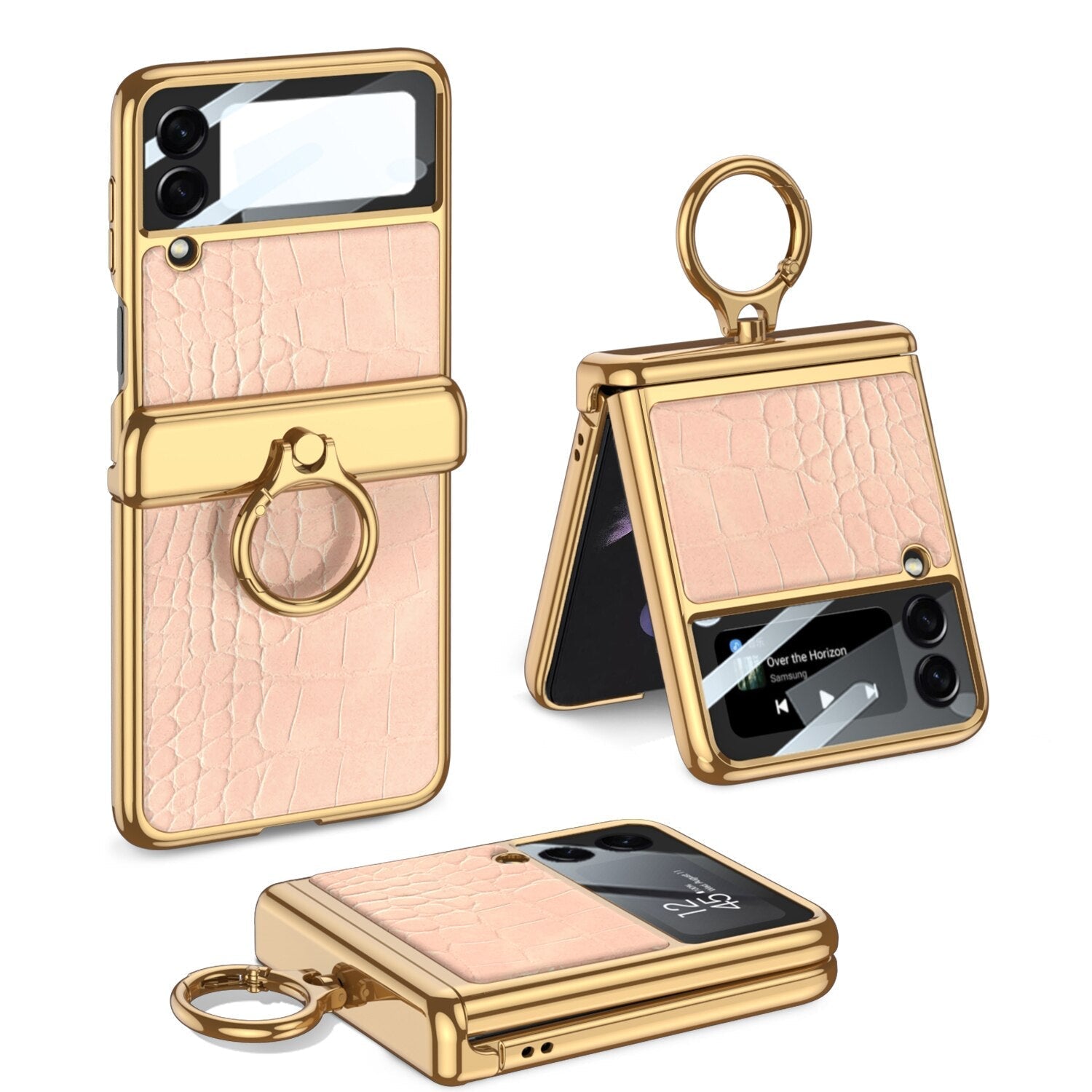 Magnetic Leather Case with Ring Holder For Samsung Galaxy Z Flip 4 - Galaxy Z Flip 4 Case