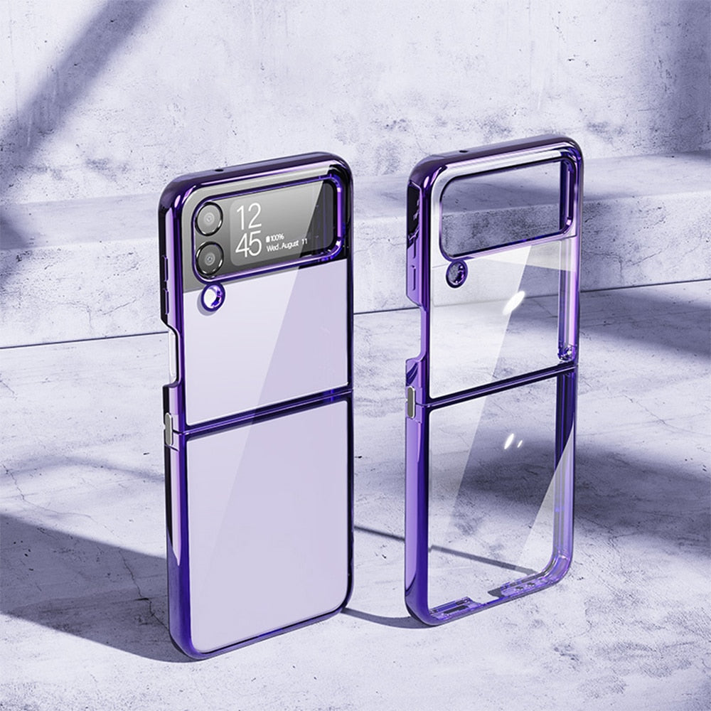 Luxury Transparent Folding Case For Samsung Galaxy Z Flip 4 - Galaxy Z Flip 4 Case