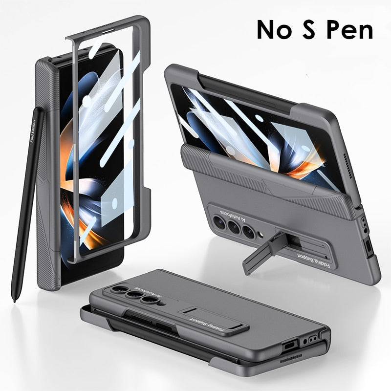 Magnetic Hinge Case WITH Side Pen Holder for Samsung Galaxy Z Fold 4