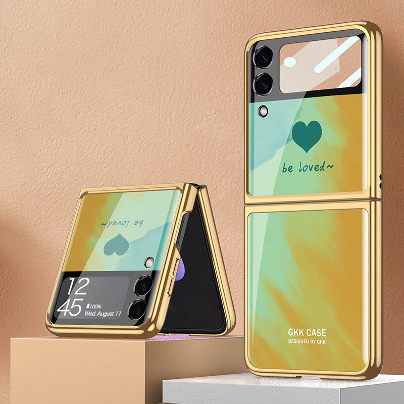 Plating Tempered Glass case For Samsung Galaxy Z Flip 4 - Galaxy Z Flip 4 Case