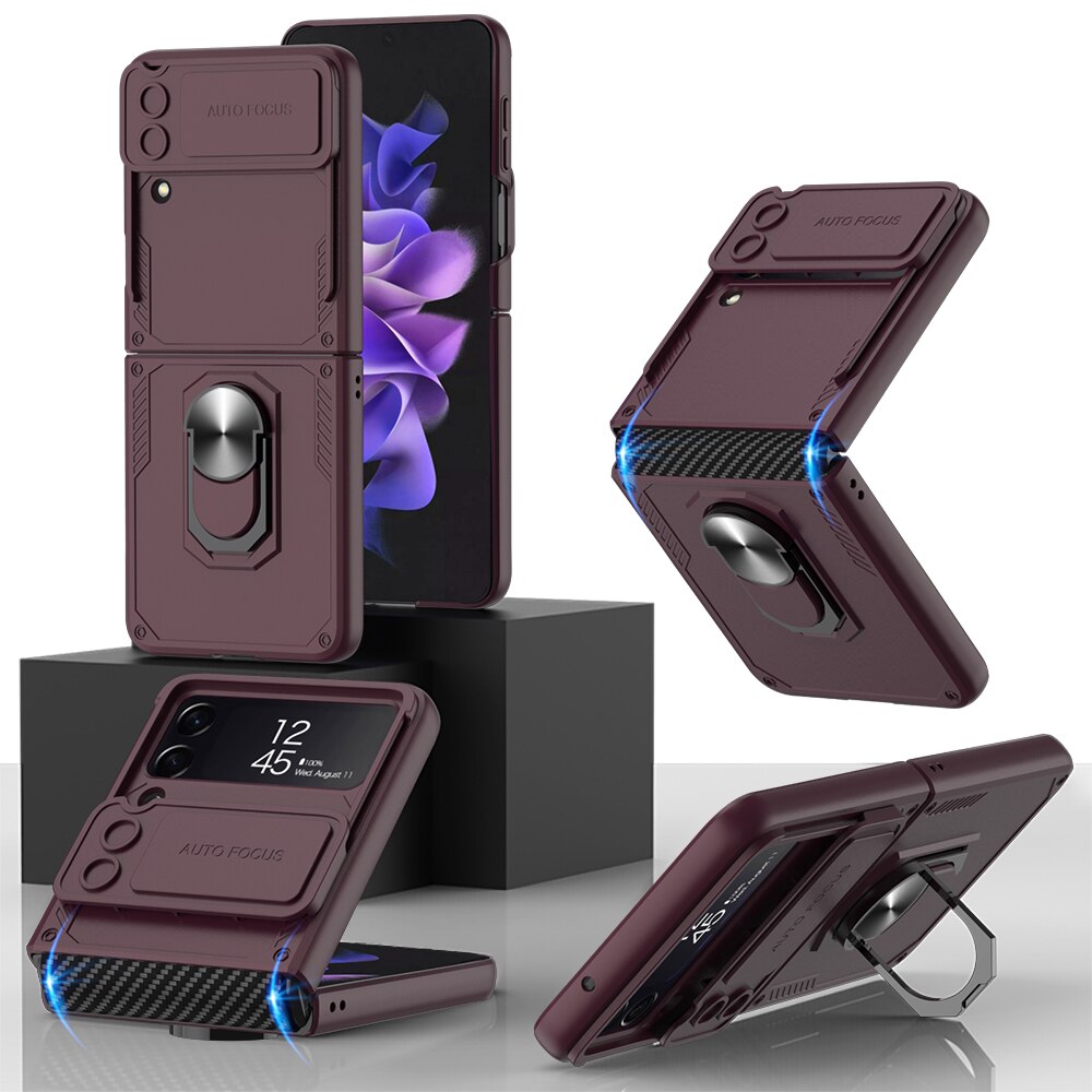 Armor Case with Camera Protection & Ring Stand For Samsung Galaxy Z Flip 4 - Galaxy Z Flip 4 Case