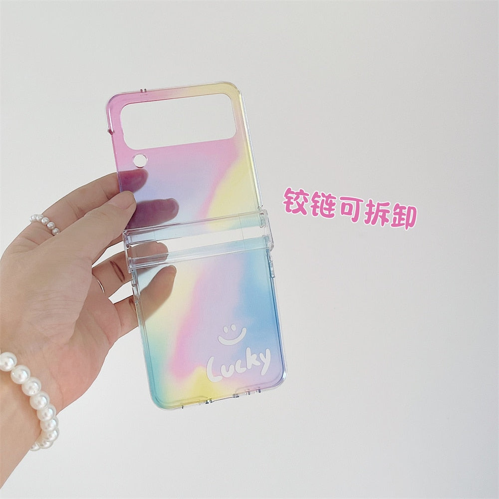 Happy Smile Clear Case with Bracelet For Samsung Galaxy Z Flip 3 & 4