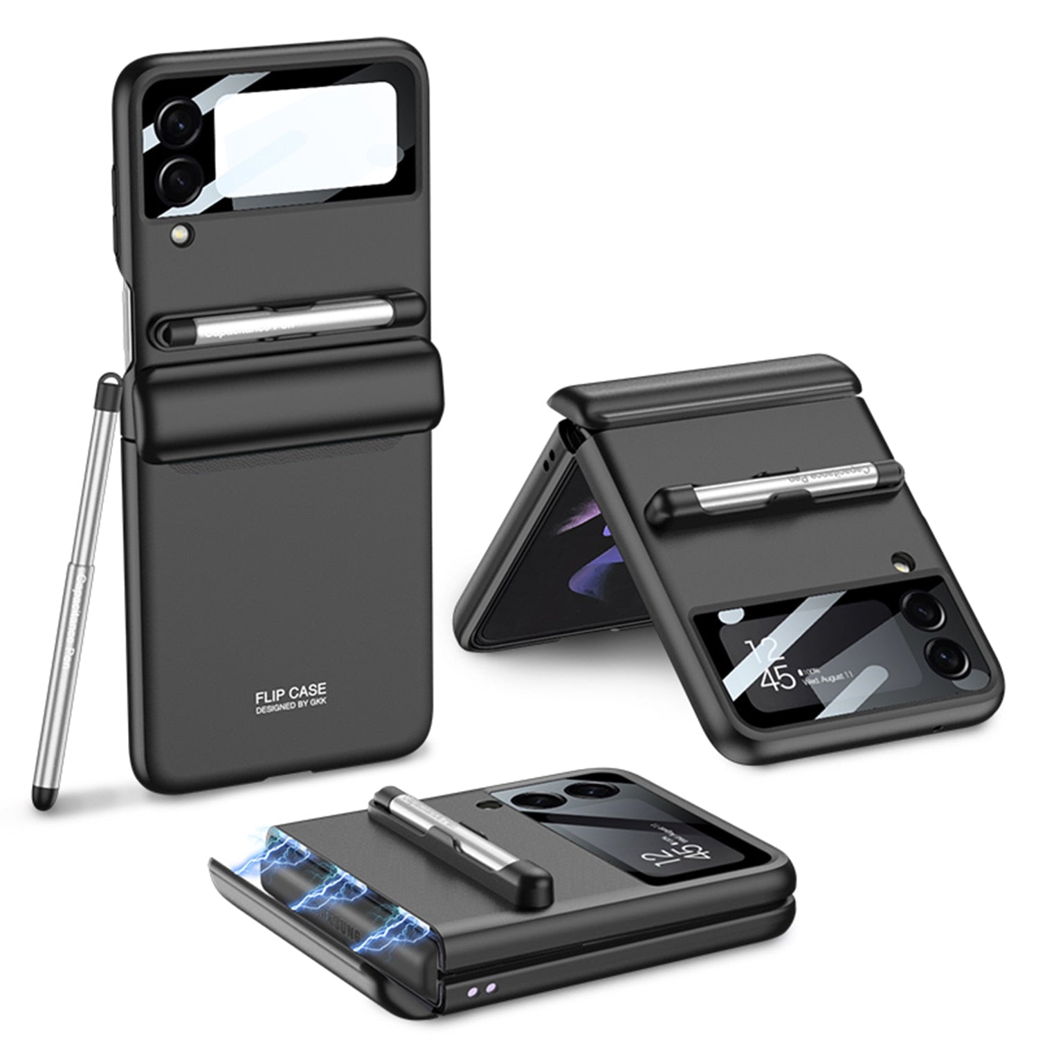 Magnetic Hinge Case with Pen For Samsung Galaxy Z Flip 4 - Galaxy Z Flip 4 Case