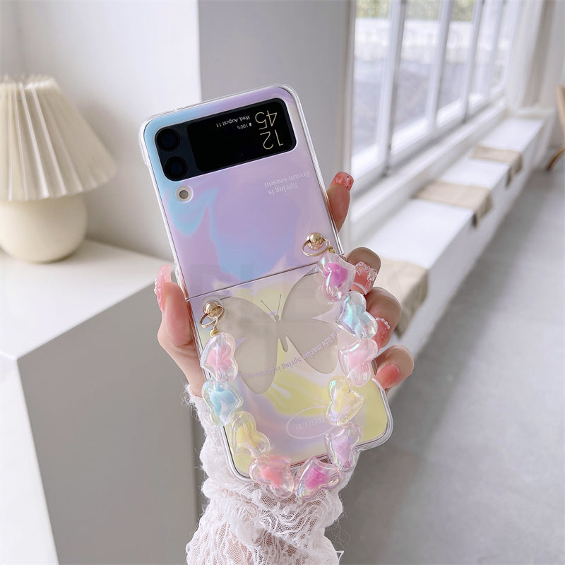 Cute Butterfly Bracelet Phone Stand Case For Samsung Galaxy Z Flip 4 - Galaxy Z Flip 4 Case