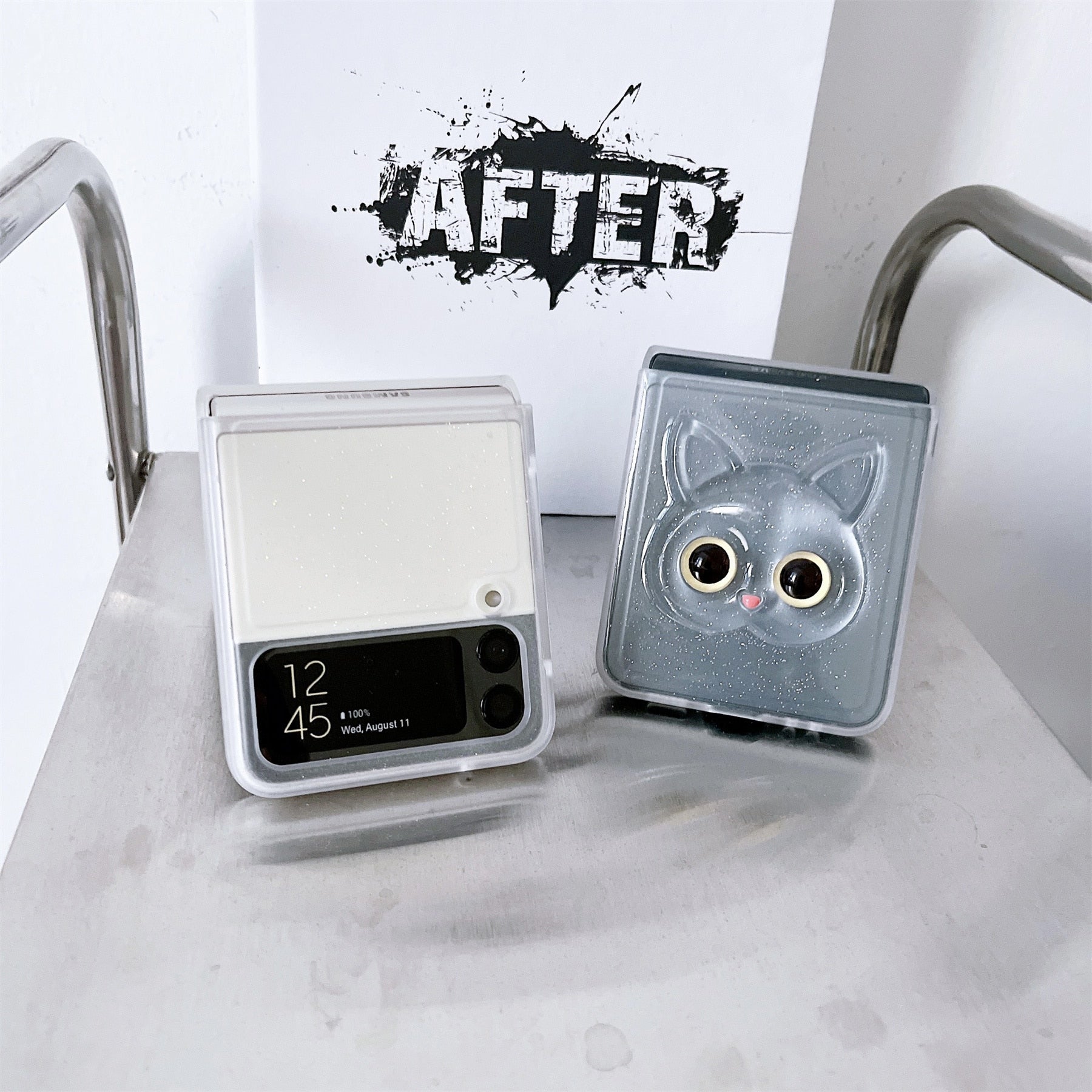 Luxury Cute Cat Transparent Case for Samsung Galaxy Z Flip 4 - Galaxy Z Flip 4 Case