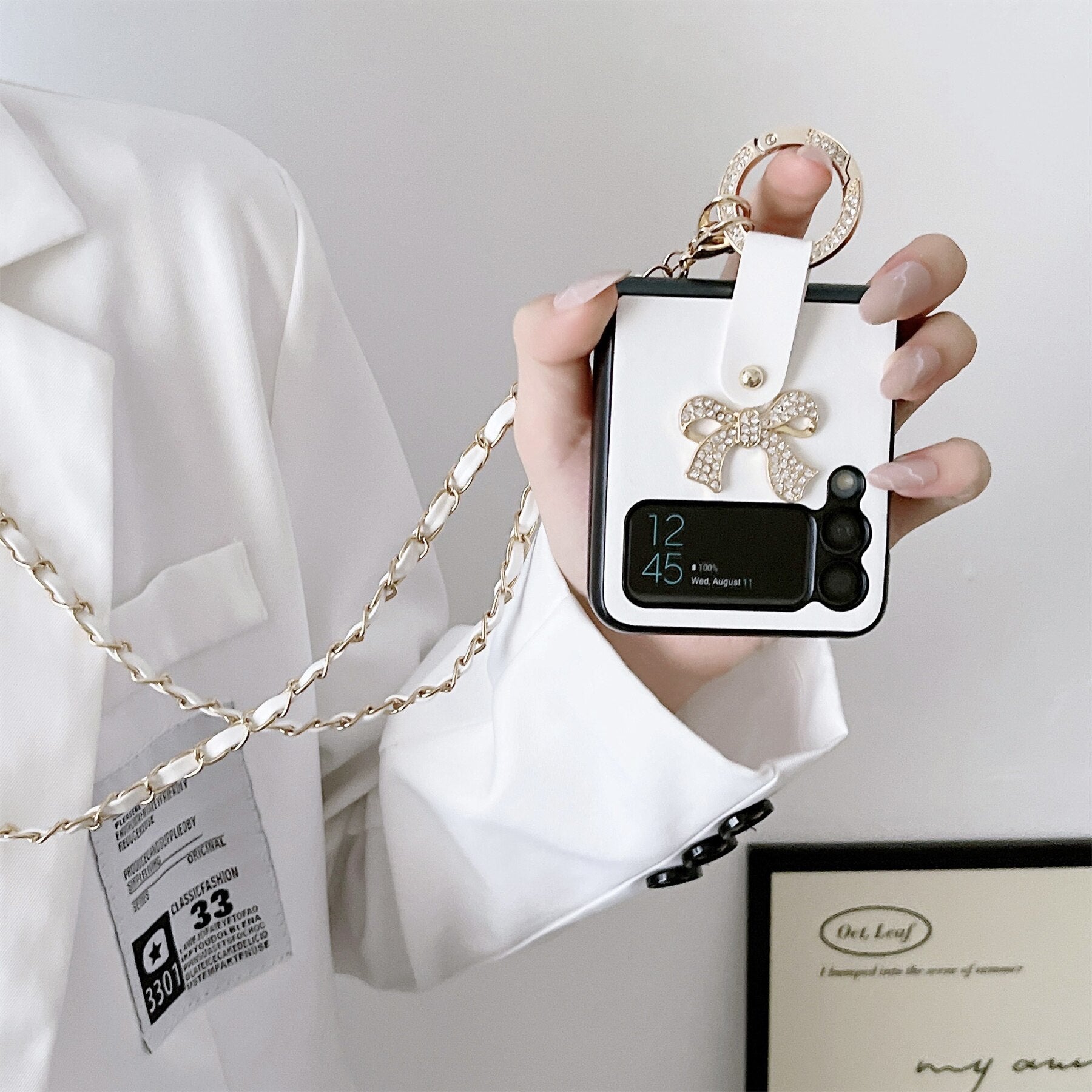 Luxury Crossbody Leather Case for Samsung Galaxy Z Flip 4 - Galaxy Z Flip 4 Case