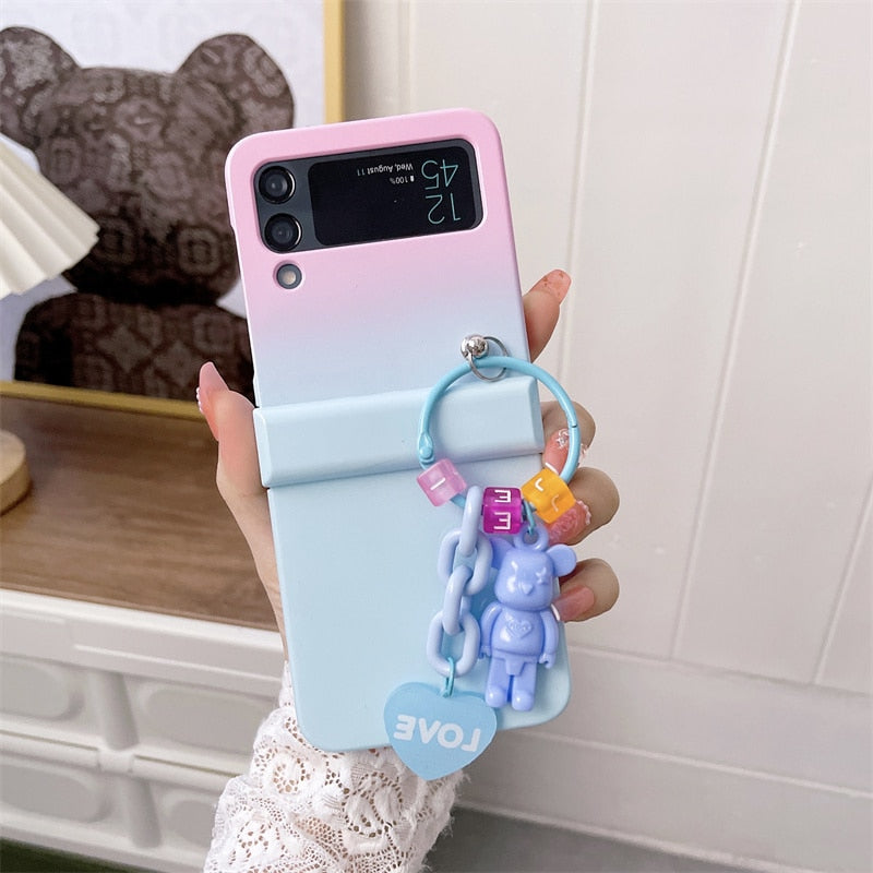 Cute Bear Pendant Case For Samsung Galaxy Z Flip 4