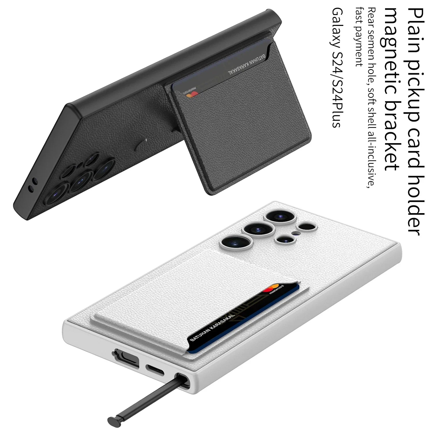 Ultra Thin Leather Case with Magnetic Card Bag For Samsung Galaxy S24 Series - S Ultra Case