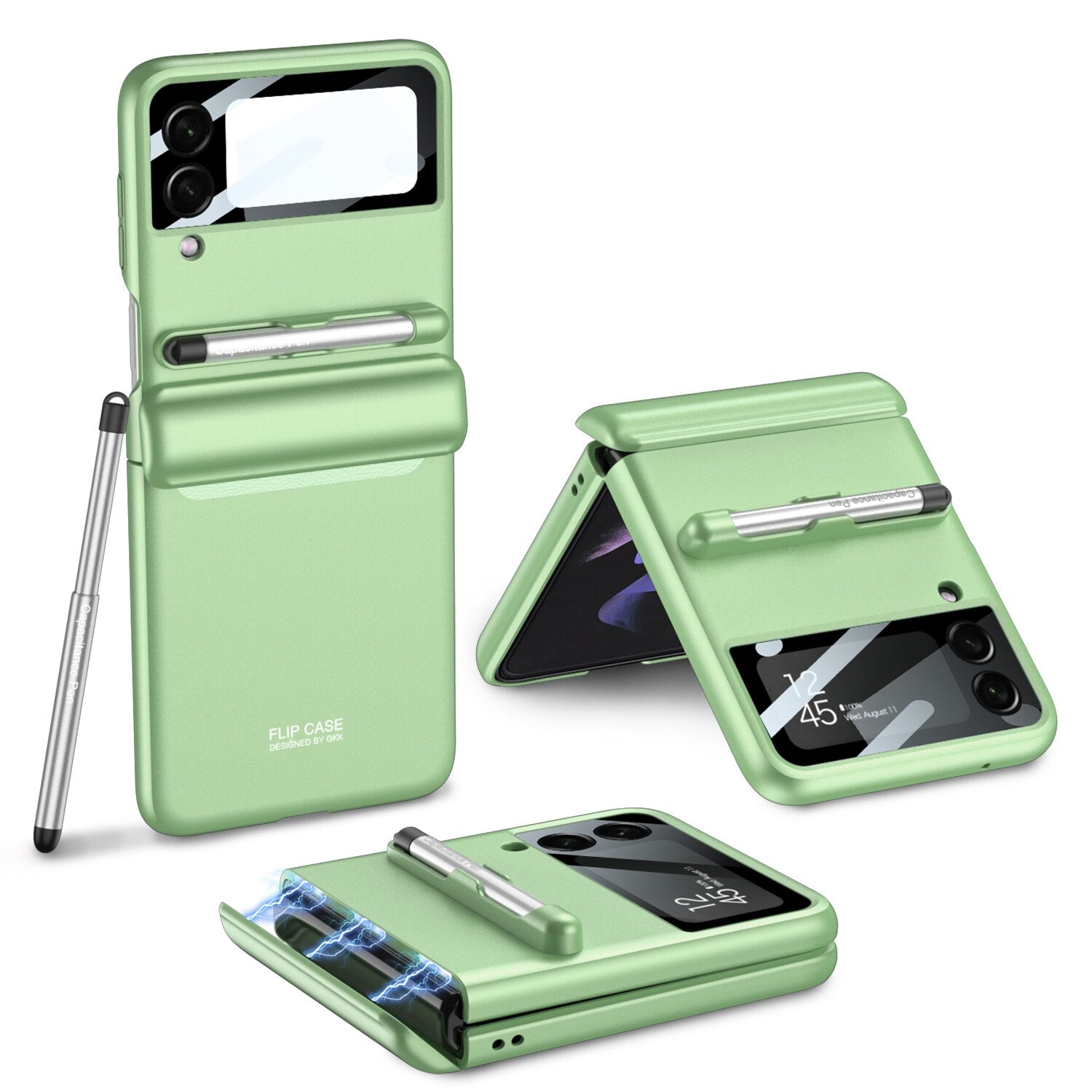 Magnetic Hinge Case with Pen For Samsung Galaxy Z Flip 4 - Galaxy Z Flip 4 Case