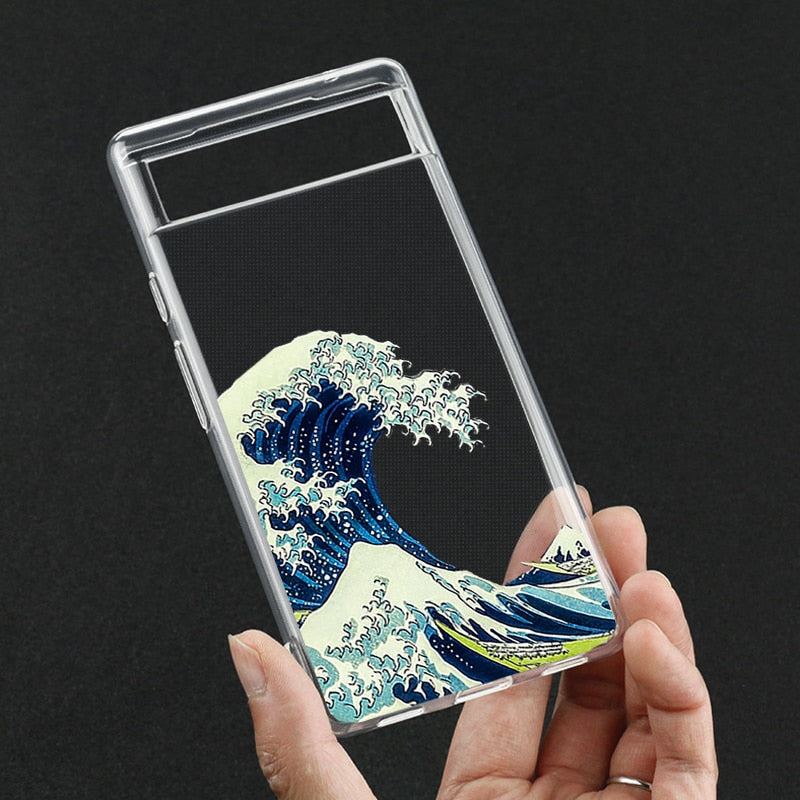 Fashion Great Blue Wave Clear Phone Case for Google Pixel 7 Pro - The Pixel Store