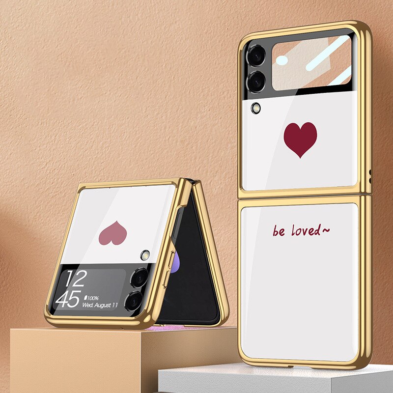 Plating Tempered Glass case For Samsung Galaxy Z Flip 4 - Galaxy Z Flip 4 Case