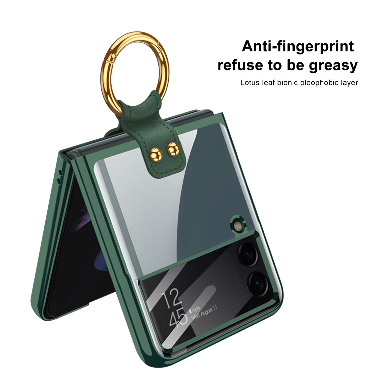 Transparent Case with Ring Holder for Samsung Galaxy Z Flip 4 - Galaxy Z Flip 4 Case