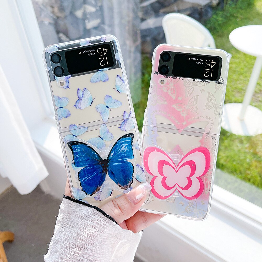 Butterfly Painted Shockproof Case For Samsung Galaxy Z Flip 4 - Galaxy Z Flip 4 Case