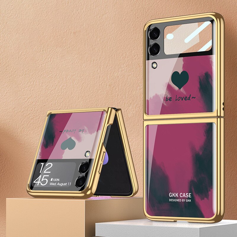 Plating Tempered Glass case For Samsung Galaxy Z Flip 4 - Galaxy Z Flip 4 Case
