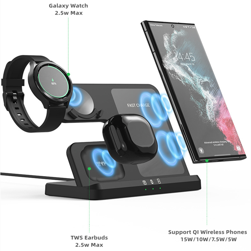 3 in 1 Wireless Charging Station for Galaxy Z Flip 4 - Galaxy Z Flip 4 Case