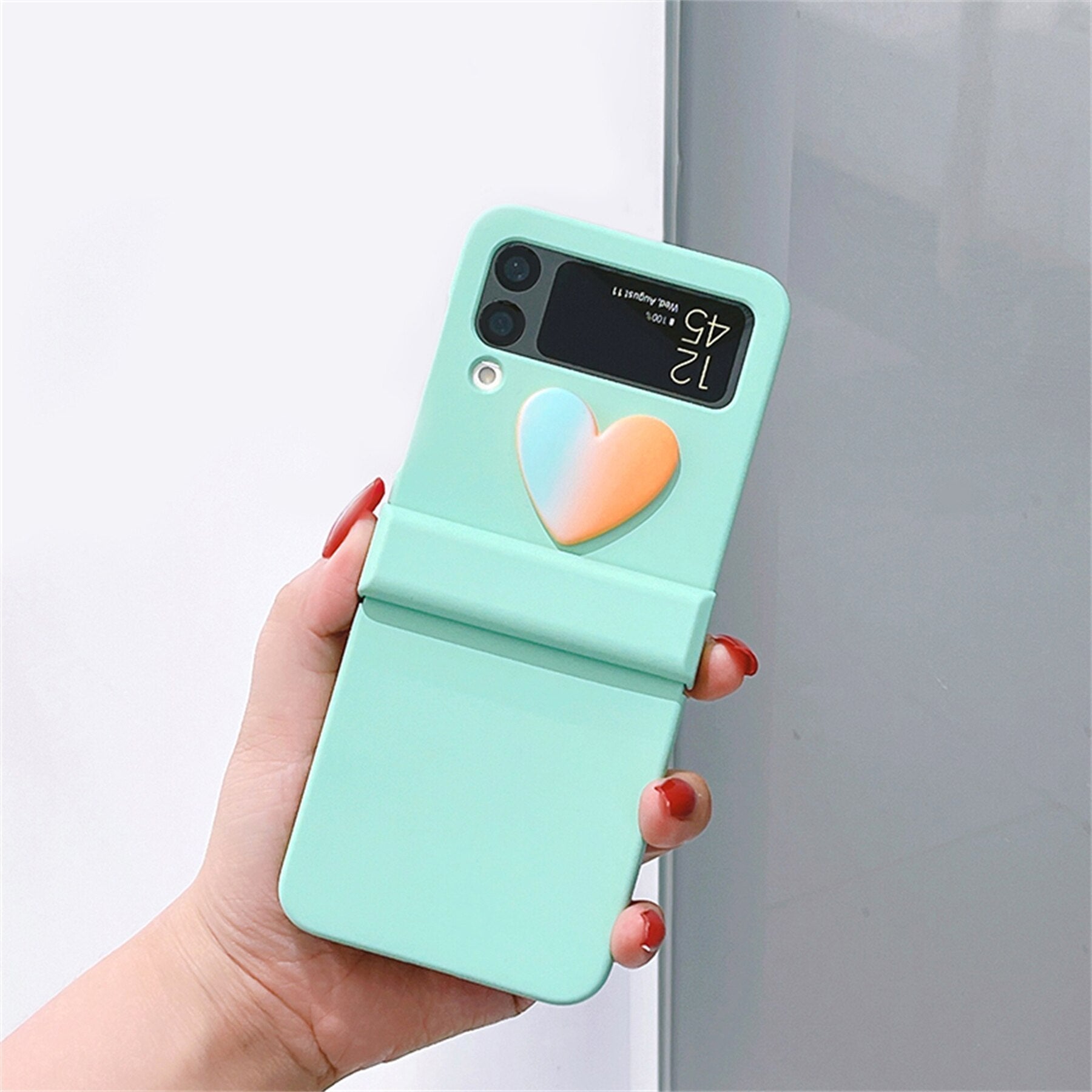 Cute 3D Gradient Heart Case for Samsung Galaxy Z Flip 4 - Galaxy Z Flip 4 Case