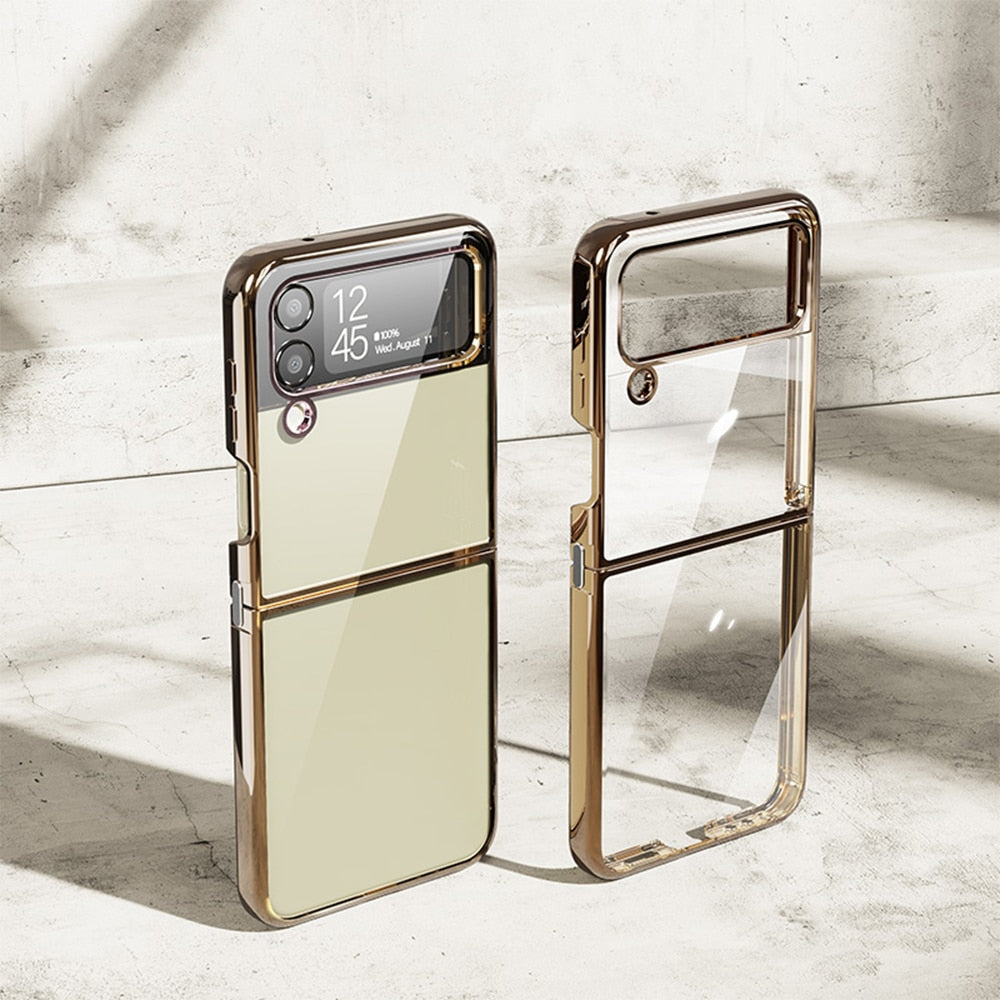 Luxury Transparent Folding Case For Samsung Galaxy Z Flip 4 - Galaxy Z Flip 4 Case