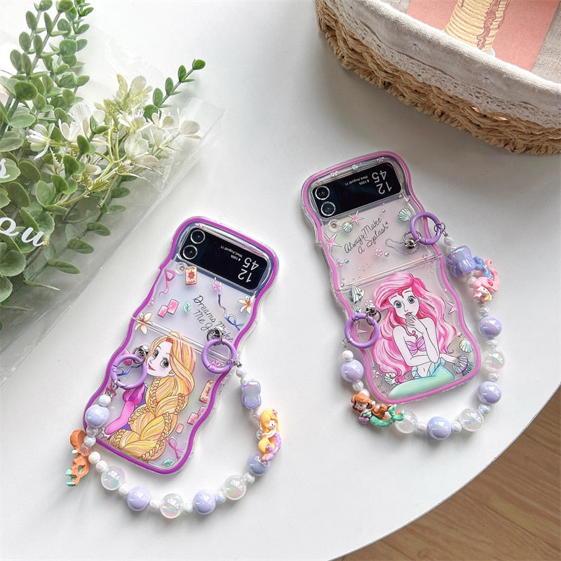 Cute Cartoon Case with bracele for Samsung Galaxy Z Flip 3 & 4