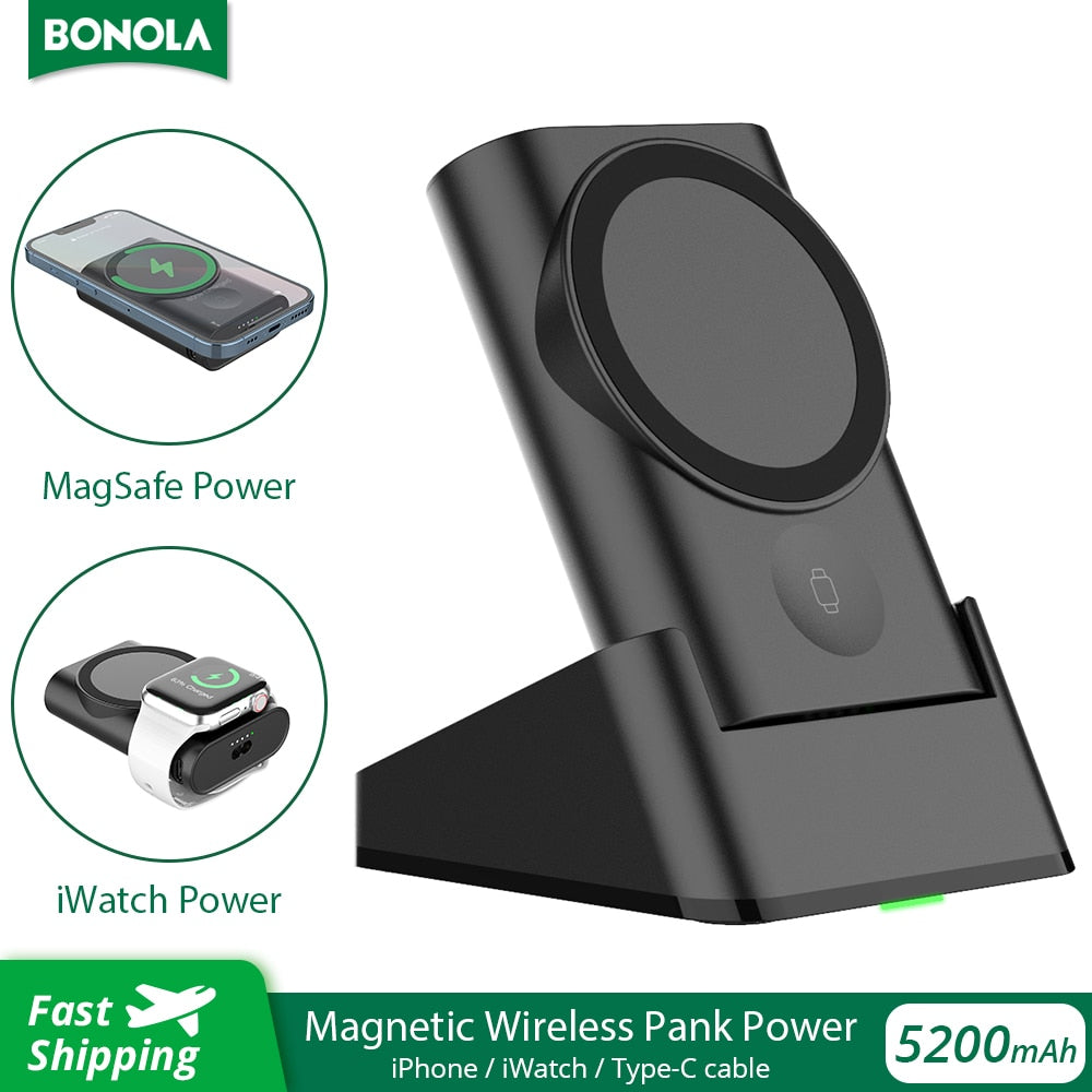 Wireless Magnetic Power Bank 2 in 1 for iPhone & Apple Watch - iHive