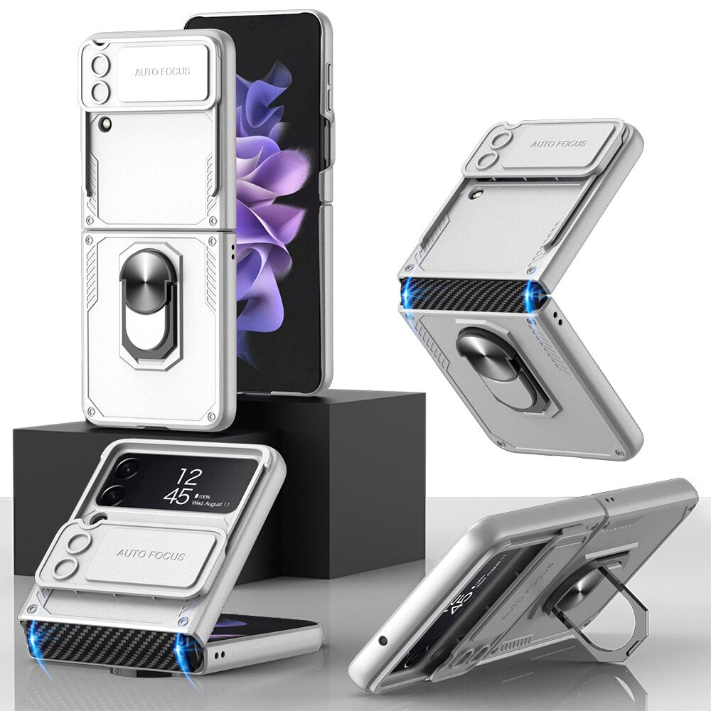 Armor Case with Camera Protection & Ring Stand For Samsung Galaxy Z Flip 4 - Galaxy Z Flip 4 Case
