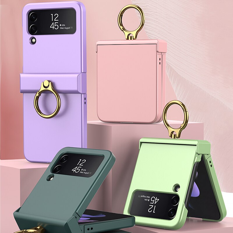 Ultra-Slim Full Protection Case with Ring Holder For Galaxy Z Flip 4 - Galaxy Z Flip 4 Case