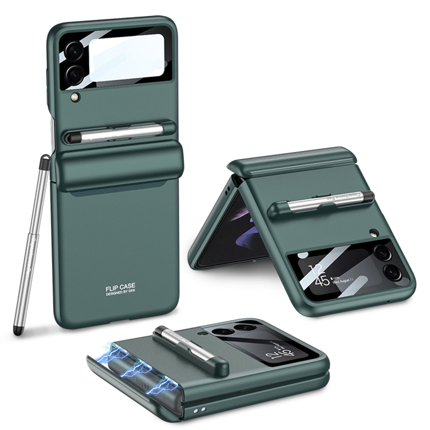 Magnetic Hinge Case with Pen For Samsung Galaxy Z Flip 4 - Galaxy Z Flip 4 Case