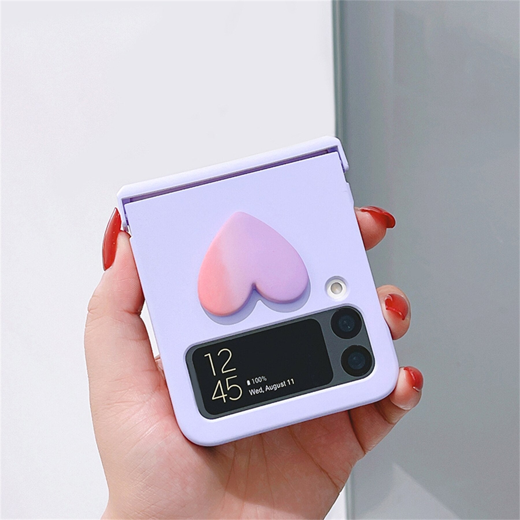 Cute 3D Gradient Heart Case for Samsung Galaxy Z Flip 4 - Galaxy Z Flip 4 Case