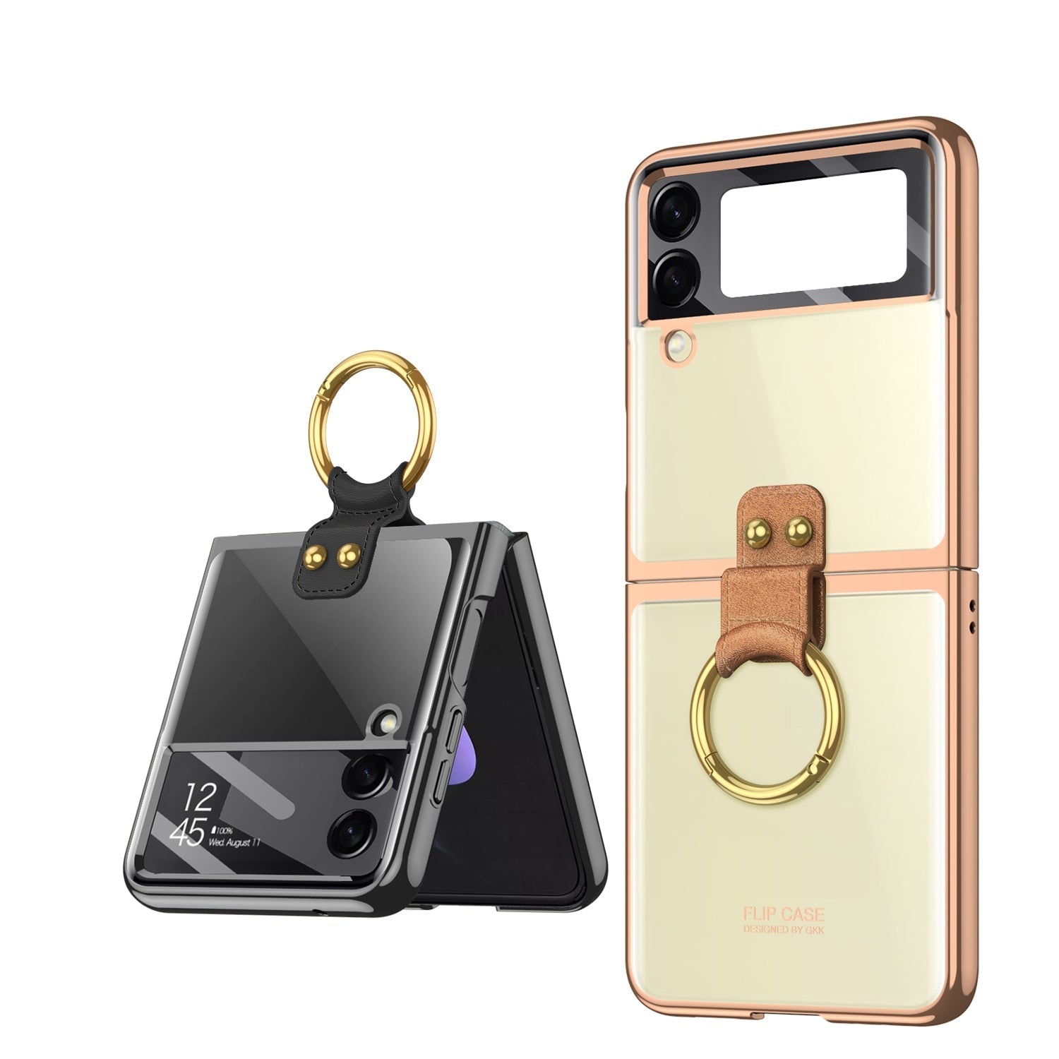 Transparent Case with Ring Holder for Samsung Galaxy Z Flip 4 - Galaxy Z Flip 4 Case