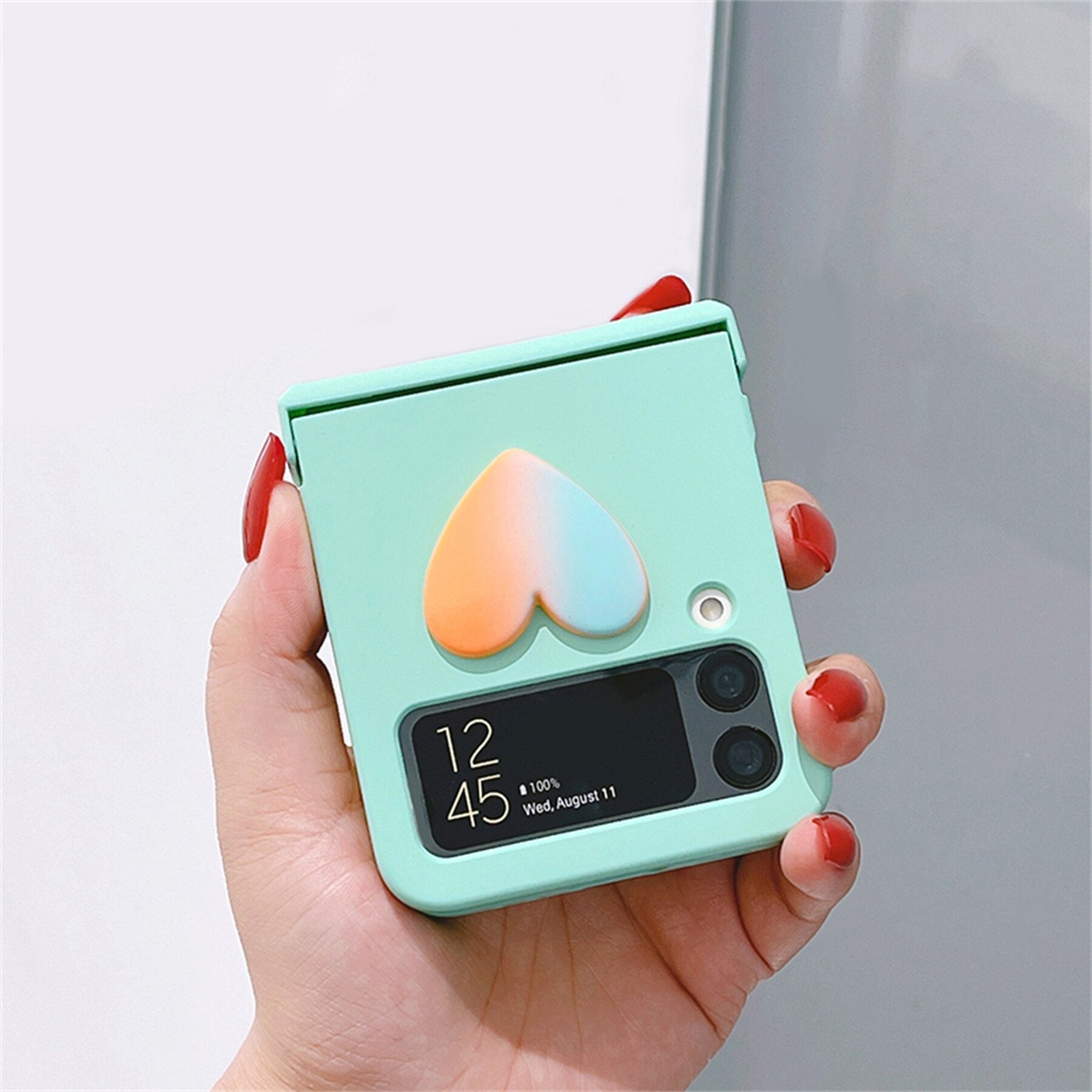 Cute 3D Gradient Heart Case for Samsung Galaxy Z Flip 4 - Galaxy Z Flip 4 Case