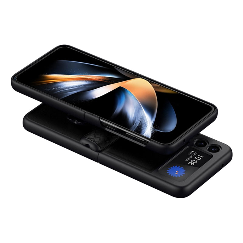 Luxury Leather Hinge Protective Case For Samsung Galaxy Z Flip 4 - Galaxy Z Flip 4 Case