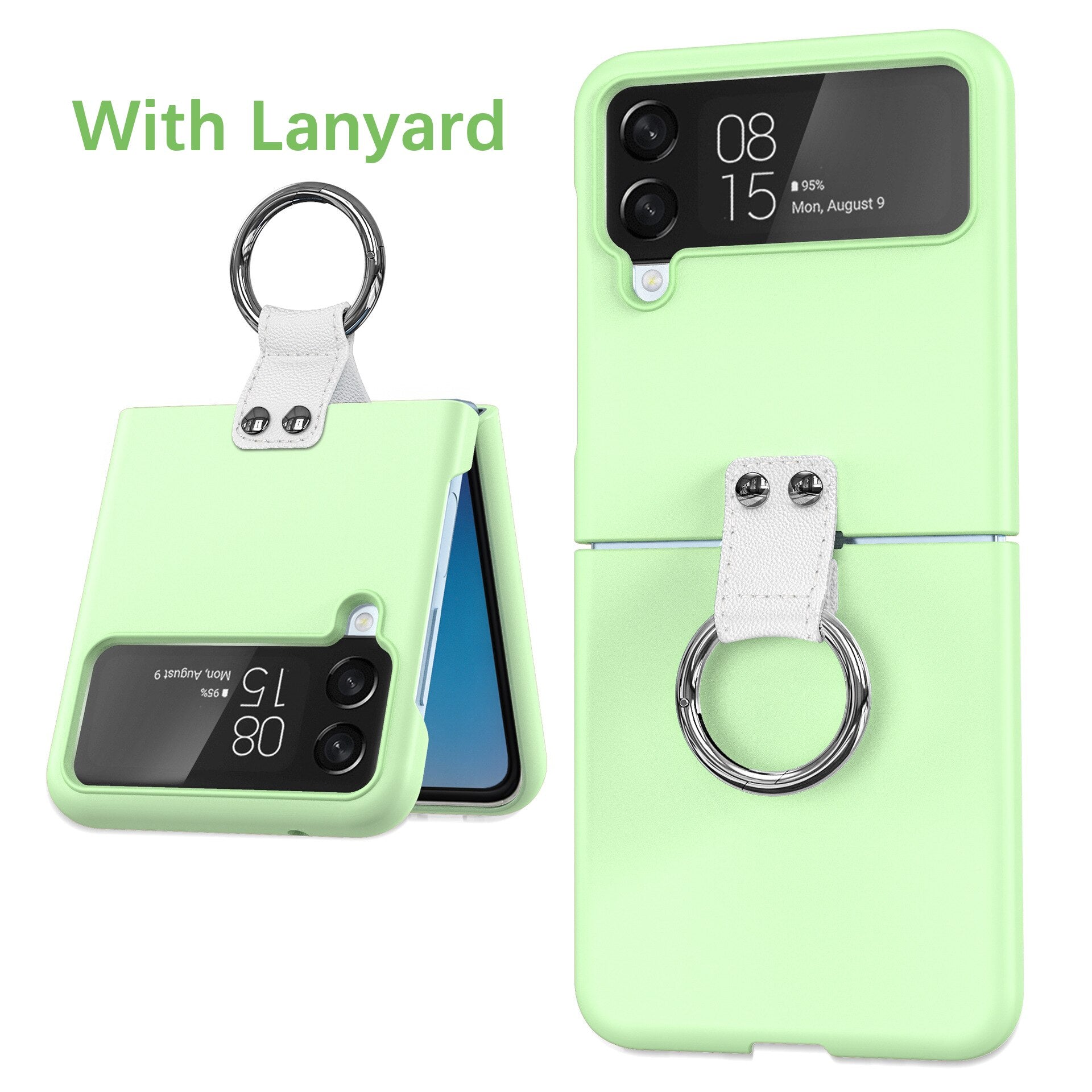 Luxury Ring Holder Case With Lanyard For Samsung Galaxy Z Flip 4 - Galaxy Z Flip 4 Case