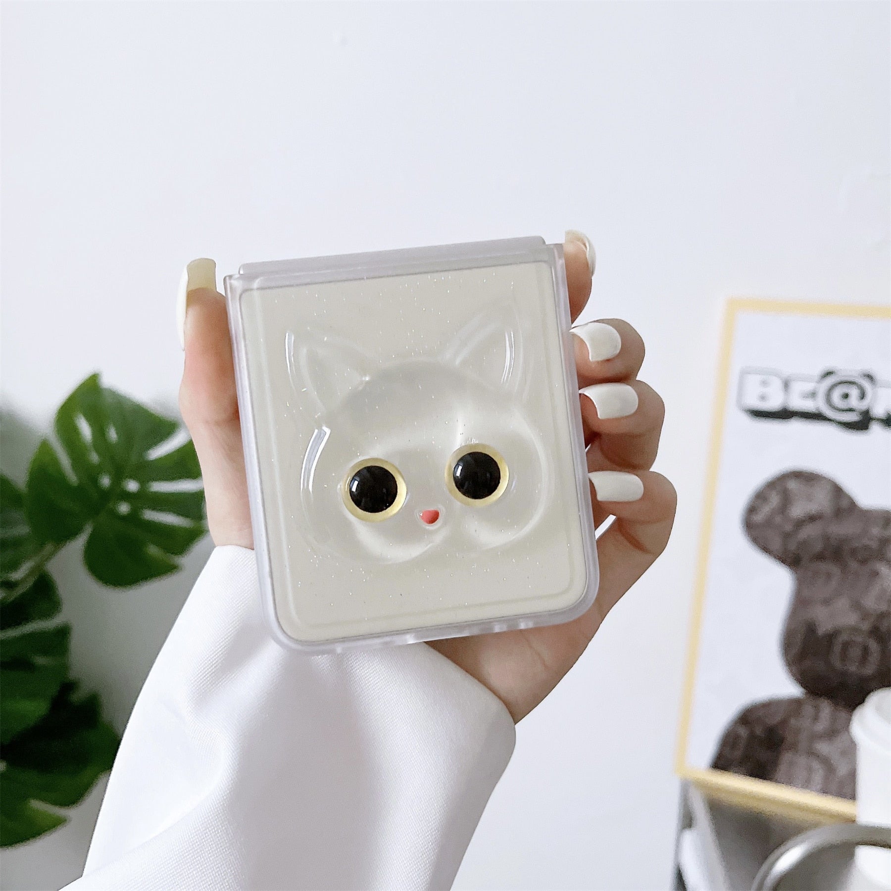 Luxury Cute Cat Transparent Case for Samsung Galaxy Z Flip 4 - Galaxy Z Flip 4 Case