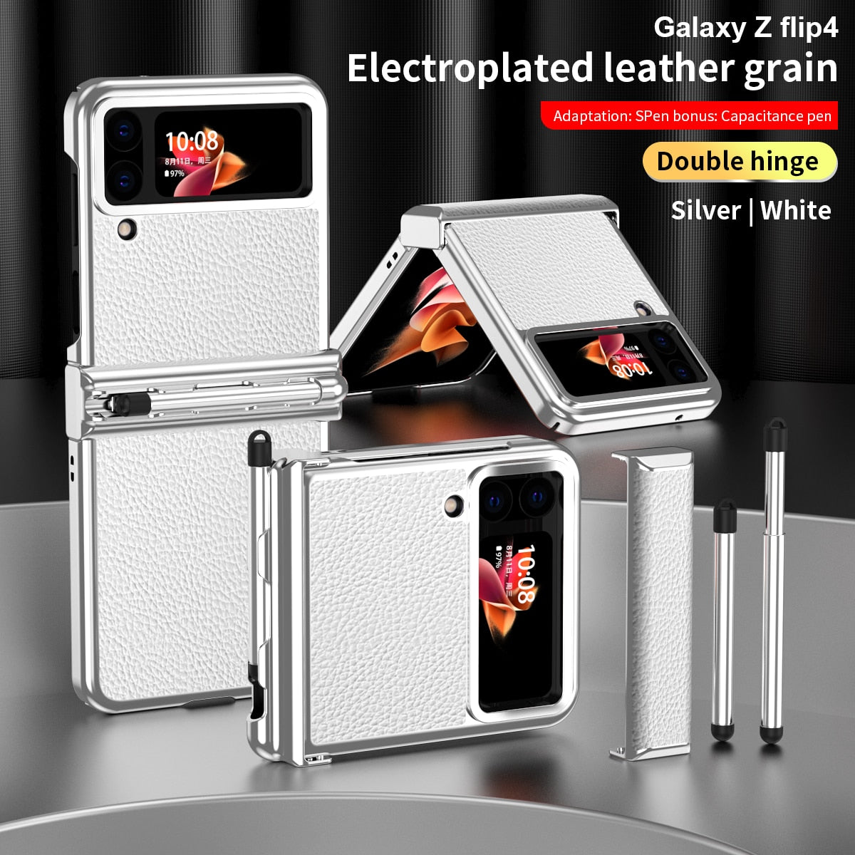 Luxury Leather Case (Pen Slot) For Samsung Galaxy Z Flip 4 - Galaxy Z Flip 4 Case