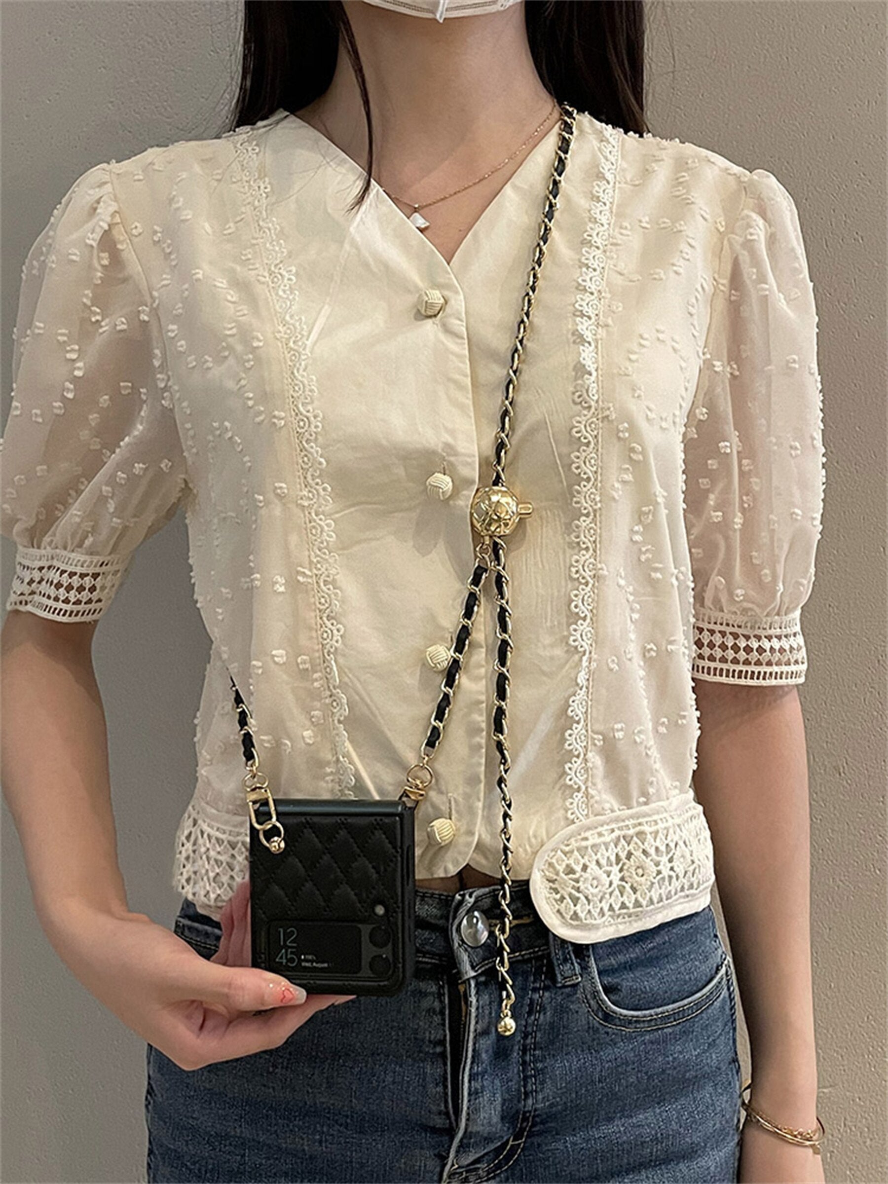 Luxury Adjustable Leather Chain Retro Rhombus Case for Samsung Galaxy Z Flip 4 - Galaxy Z Flip 4 Case