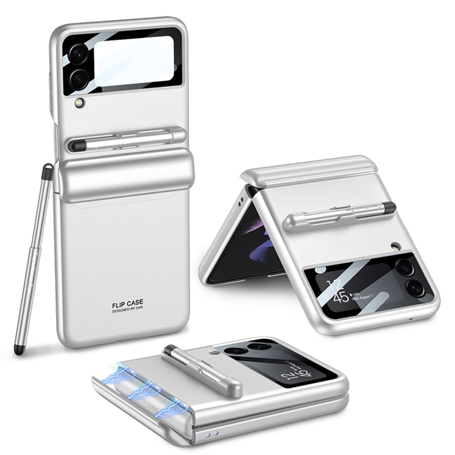 Magnetic Hinge Case with Pen For Samsung Galaxy Z Flip 4 - Galaxy Z Flip 4 Case