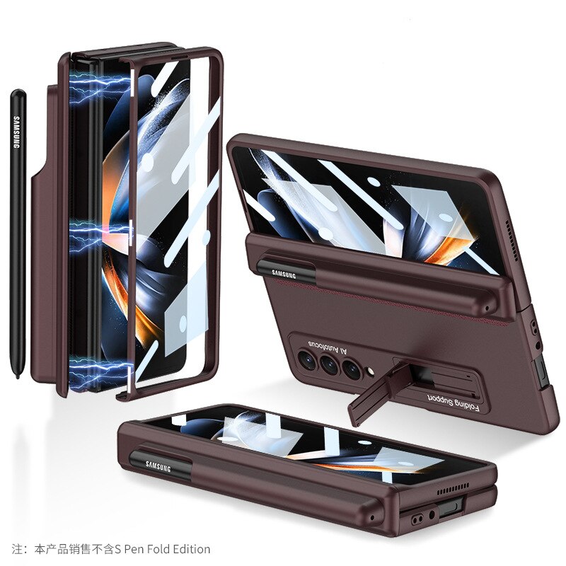 Full Protection Magnet Hinge Pen Slot Case for Samsung Galaxy Z Fold 4