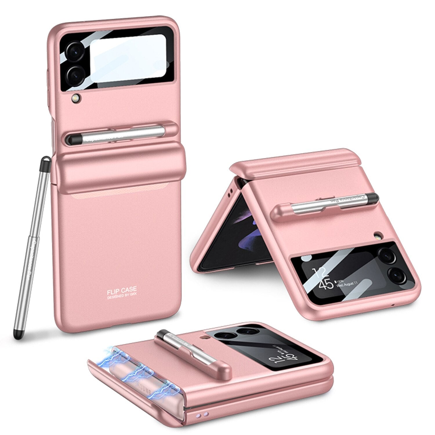 Magnetic Hinge Case with Pen For Samsung Galaxy Z Flip 4 - Galaxy Z Flip 4 Case