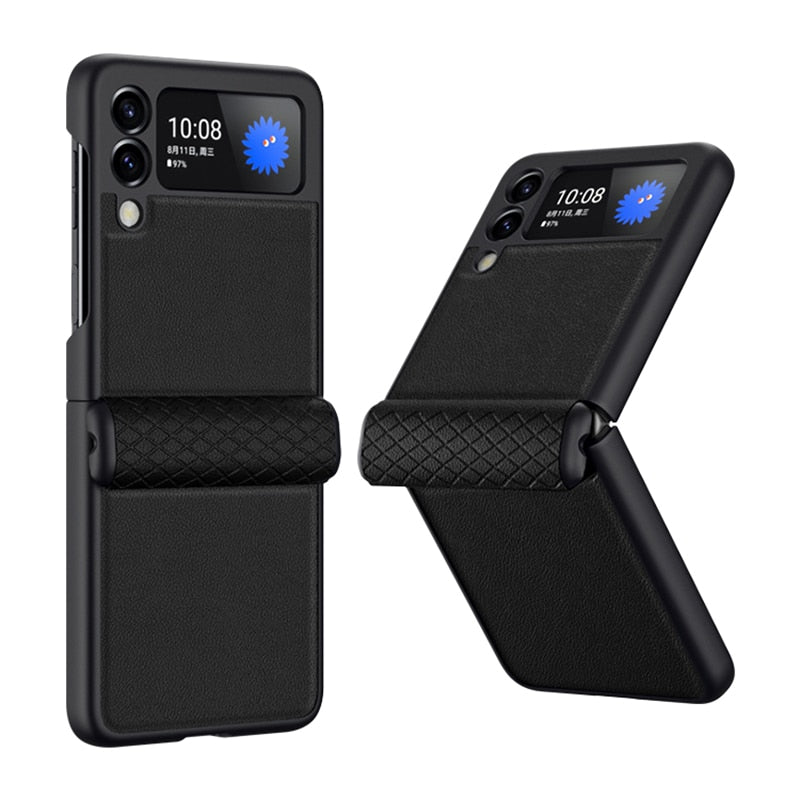 Luxury Leather Hinge Protective Case For Samsung Galaxy Z Flip 4 - Galaxy Z Flip 4 Case